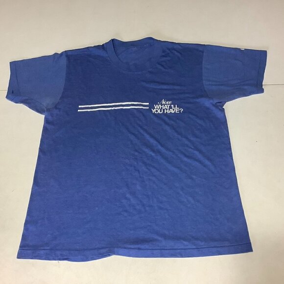 Pabst Blue Ribbon Beer Now What'll You Have T-Shirt Blue NO SZ TAG Single Stitch - Picture 1 of 7